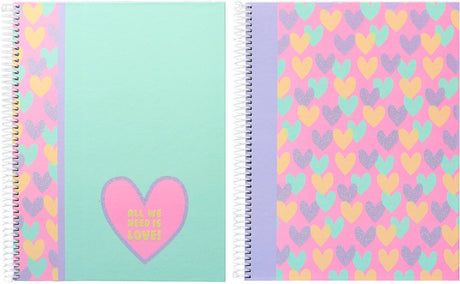 Kangaro spiraalblok - b'log hearts - formaat a4 - ruit 5mm - 2 stuks - an-124200-a