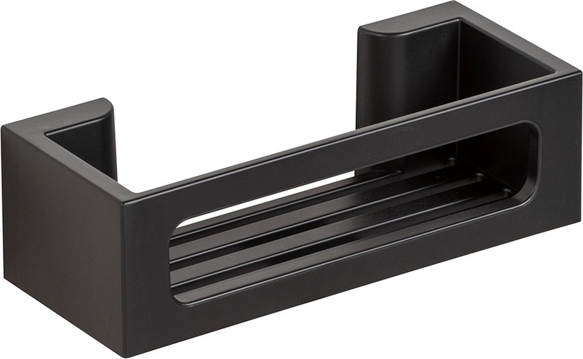 Wenko turbo-loc bralia wandrek zwart mat 30x9cm - doucherek - badrek - bevestigen zonder boren - zelfklevend