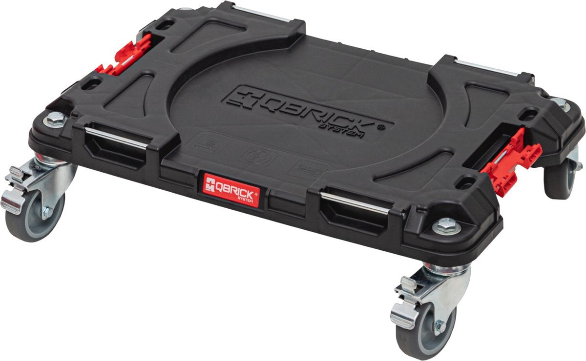 Qbrick system pro transport platform transportwagen 506 x 325 x 140 mm met 4 zwenkwielen en 2 remmen