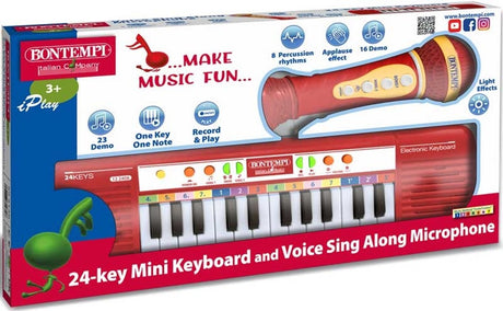 Bontempi spa bontempi keyboard speelgoed set met karaoke microfoon - educatief.