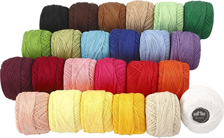 Creativ company mercerised katoengaren, diverse kleuren, 20 gr, 24 bol