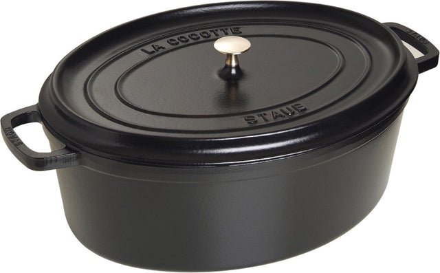Staub braadpan ovaal cocotte zwart - ø 41 cm 12 liter