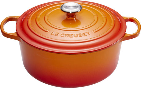 Le creuset braadpan signature oranjerood – ø 20 cm 2,4 liter – ronde gietijzeren pan – voor 2 à 3 personen – klassieke oranje emaille coating – geschikt voor inductie, oven, bbq en alle warmtebronnen