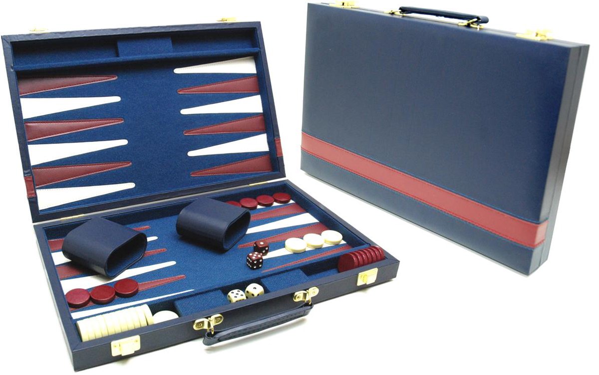 Hot games hot sports backgammon koffer blauw 38x24