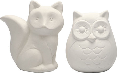 Creativ company terracotta spaarpotten 10 cm vos en uil