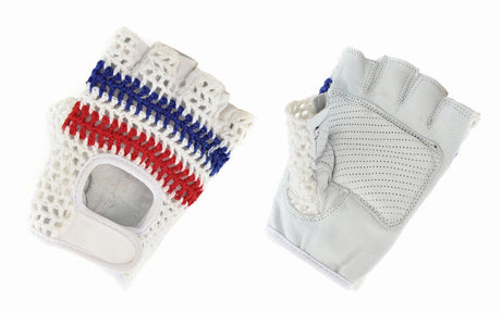 Agu classic - fietshandschoenen - vingerloos - unisex - wit - l - polyester breiwerk - schuimvulling - klittenbandsluiting