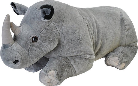 Wild republic wild repblic pluche - neushoorn knuffel dier - grijs - 76 cm - wilde dieren thema - wildernis