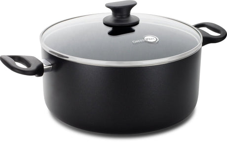 Greenpan cambridge kookpan 24cm - 5l - pfas-vrije antikleeflaag - inductie kookpan - keramische pan - ovenbestendig tot 180°c - koudgrepen - glazen deksel - zwart