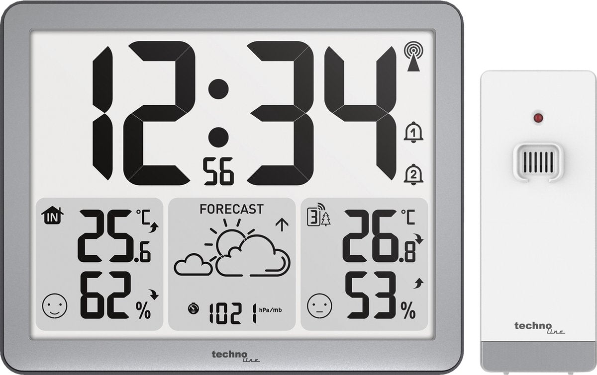 Technoline weerstation ws 6780 radiogestuurd met thermometer en hygrometer met 1 buitensensor