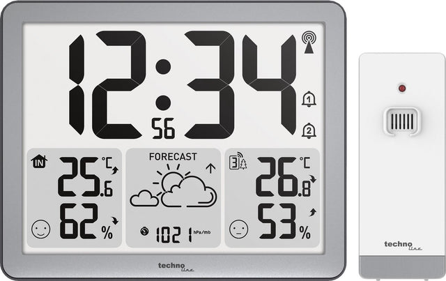 Technoline weerstation ws 6780 radiogestuurd met thermometer en hygrometer met 1 buitensensor