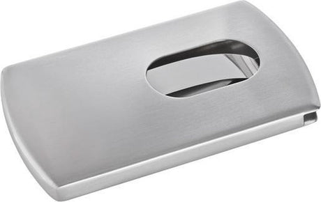 Sigel visitekaartjes houder snap - rvs - voor 12 kaartjes - zilver - si-vz120