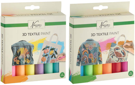 Creative craft group nassau 3d textielverf set - 6st.