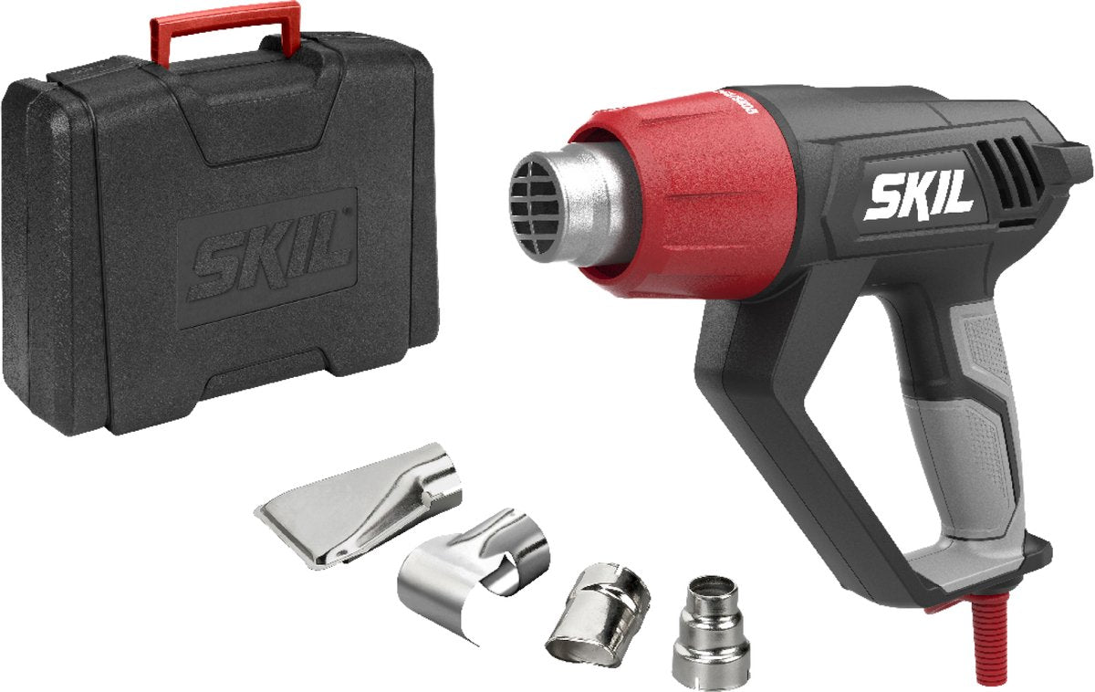 Skil heteluchtpistool 2000w - verfbrander - bbq aansteker - solderen - heat gun - warmte pistool - 3 temperatuurstanden - inclusief mondstukken koffer - 8003 fd