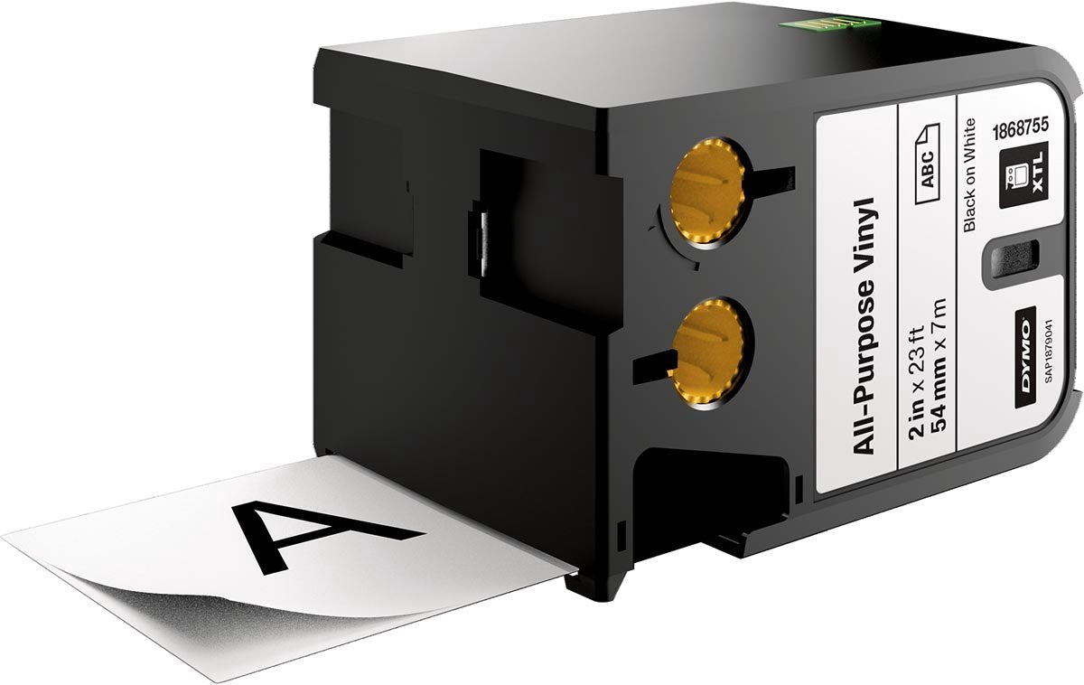 Dymo xtl multifunctionele labels van vinyl | 54 mm x 7 m | zwart op wit