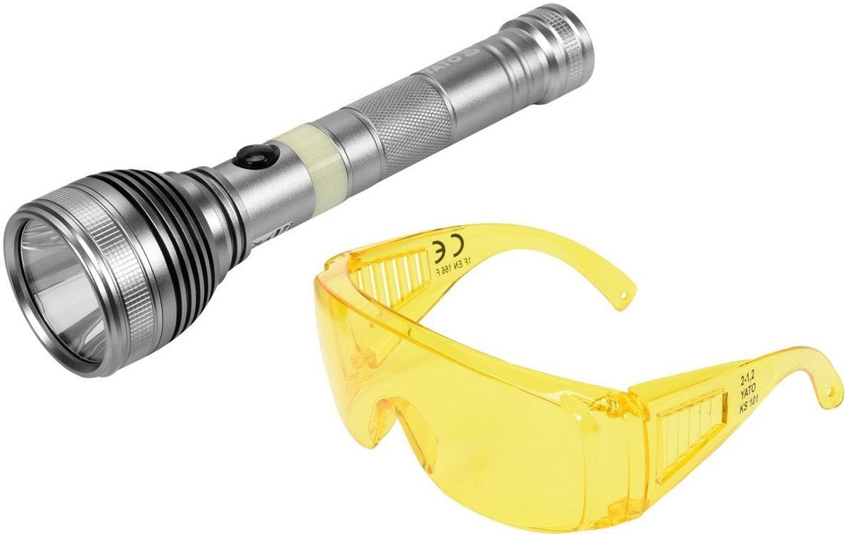 Yato - zaklamp uv - 3w - oplaadbaar - inclusief uv-bril