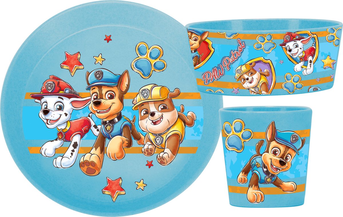 Koziol bio circulair set beker schaal en bord paw patrol - blauw