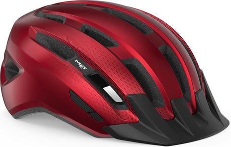 Met downtown fietshelm mannen vrouwen – fietshelm racefiets volwassenen – e-bike – trekking – maat m l (58-61cm) – red glossy (rood) m l
