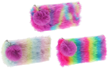 Etui regenboog pluche, 20,5cm