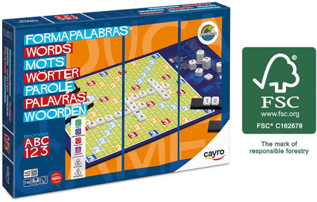 Cayro woordspel classic - kruiswoordspel met 102 letters en speelbord 52x38 cm - 4 letterhouders - vorm woorden voor de hoogste score - 2-4 spelers - speelduur 30 minuten - vanaf 7 jaar -