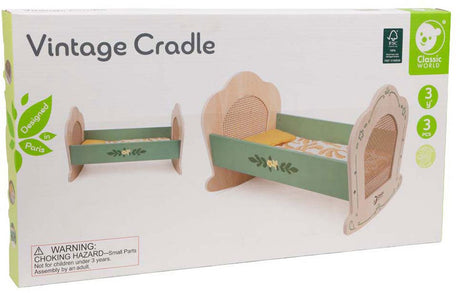 Classic world vintage houten poppenwieg