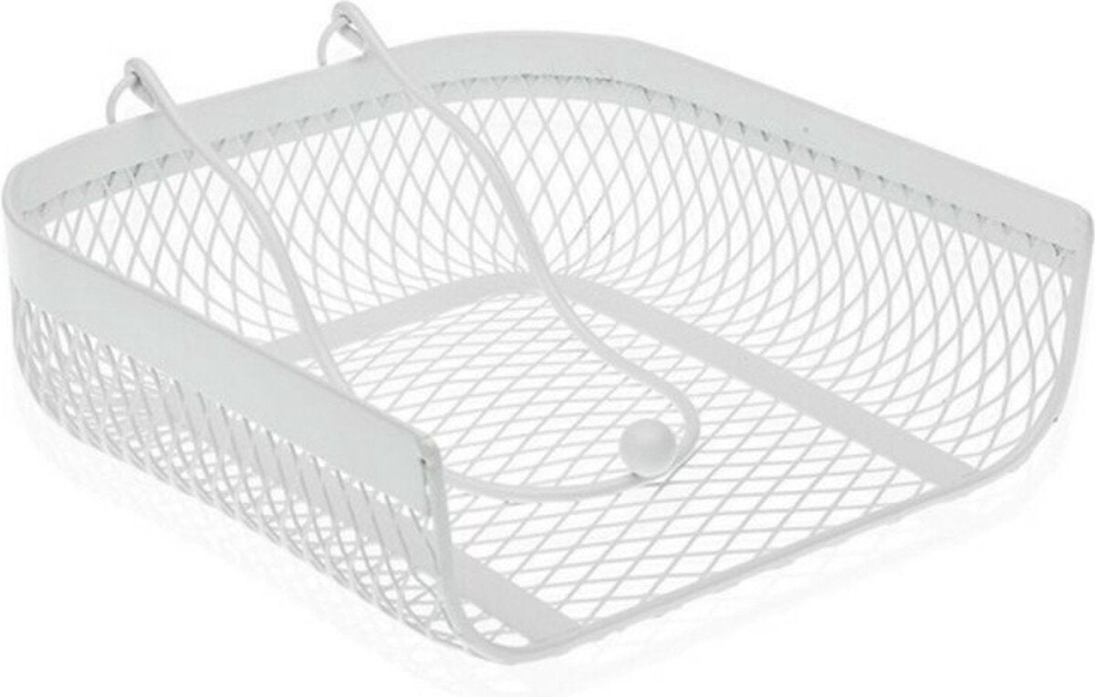 Versa servethouder wit metaal (20 x 6,8 x 18,5 cm)