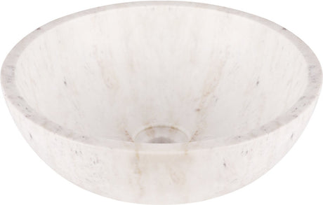 Differnz marmor waskom - 40x40x15cm - rond - marmer - glans wit