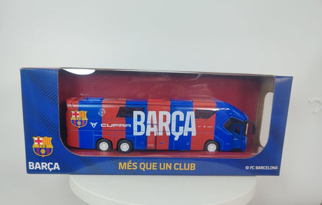 Fc barcelona van der meulen speelgoed bus schaalmodel 1:50 rood.