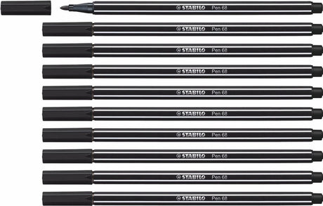 Stabilo pen 68 - premium viltstift - zwart - doos 10 stuks