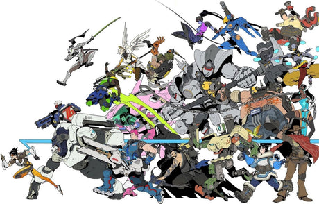 Merkloos sans marque overwatch battle - maxi poster (c-770)