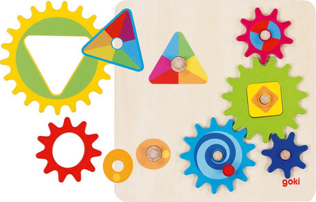 Goki tandwielspel, 10-delig, hout, 2+