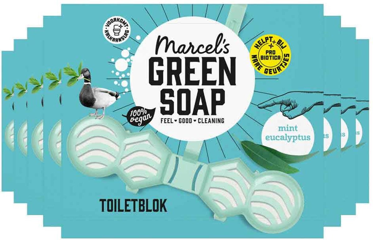 Marcel's green soap toiletblok - munt eucalyptus - 8 x 35 gram