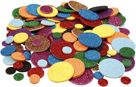 Creativ company foamvormen glitter cirkels, 150st.