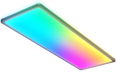 Briloner slim - rgb w plafondlamp led - plafonniere met afstandsbediening - rgb neutral wit licht - dimbaar - 22w - 58cm - zwart