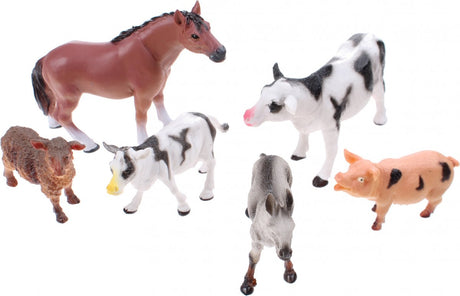 Johntoy animal world boerderijdieren 6 stuks in zak