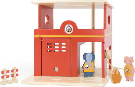 Trixie houten speelgoed - brandweerkazerne - met dieren - brandweer kazerne - vanaf 3 jaar - voor jongens en meisjes – fsc® hout