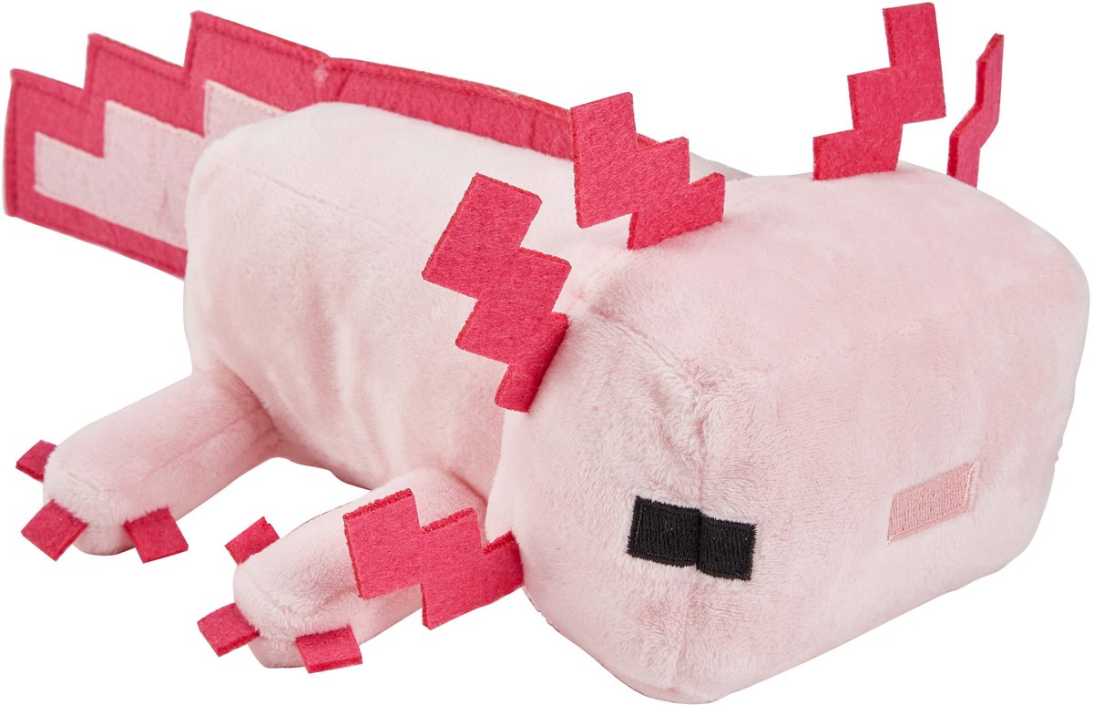 Mattel minecraft knuffel figure axolotl 20 cm knuffeles