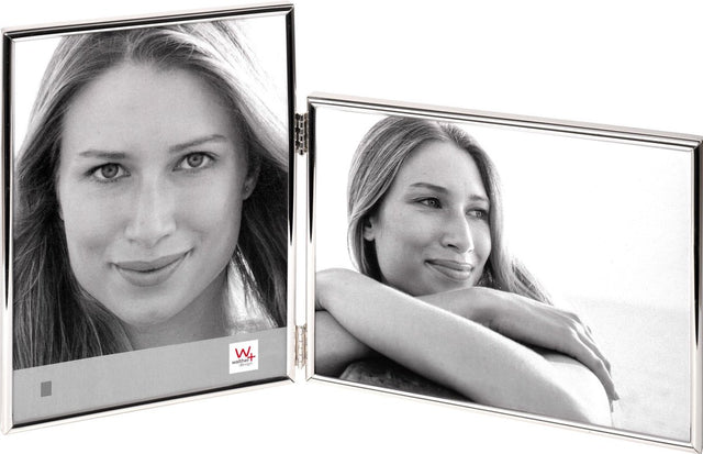 Walther wd118s chloe - dubbele portretlijst - fotoformaat 2x13x18 cm - zilver