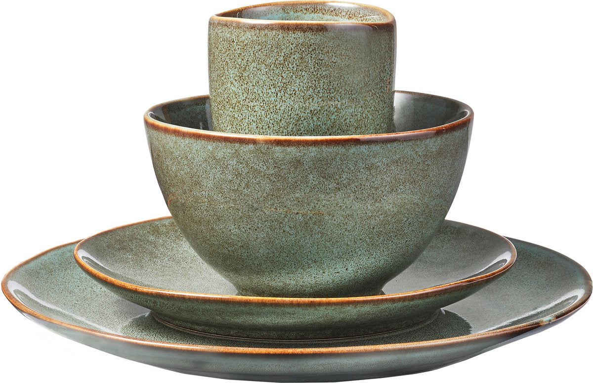 Mica decorations tabo serviesset 4 persoons - groen