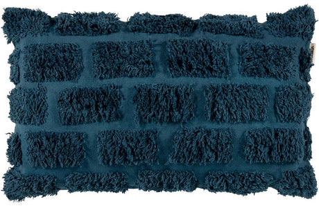 Vtwonen tufted sierkussen - 30x50 cm - donker blauw