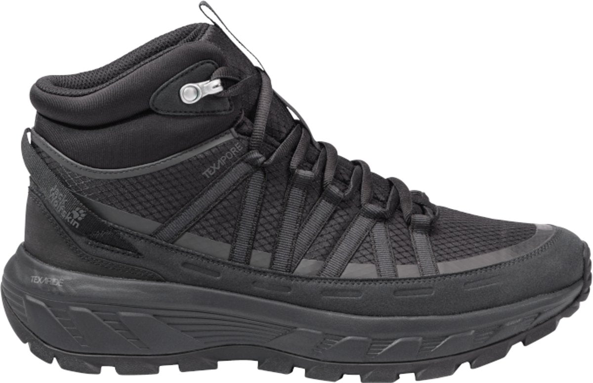 Jack wolfskin wild hike texapore mid m heren wandelschoenen - black 42