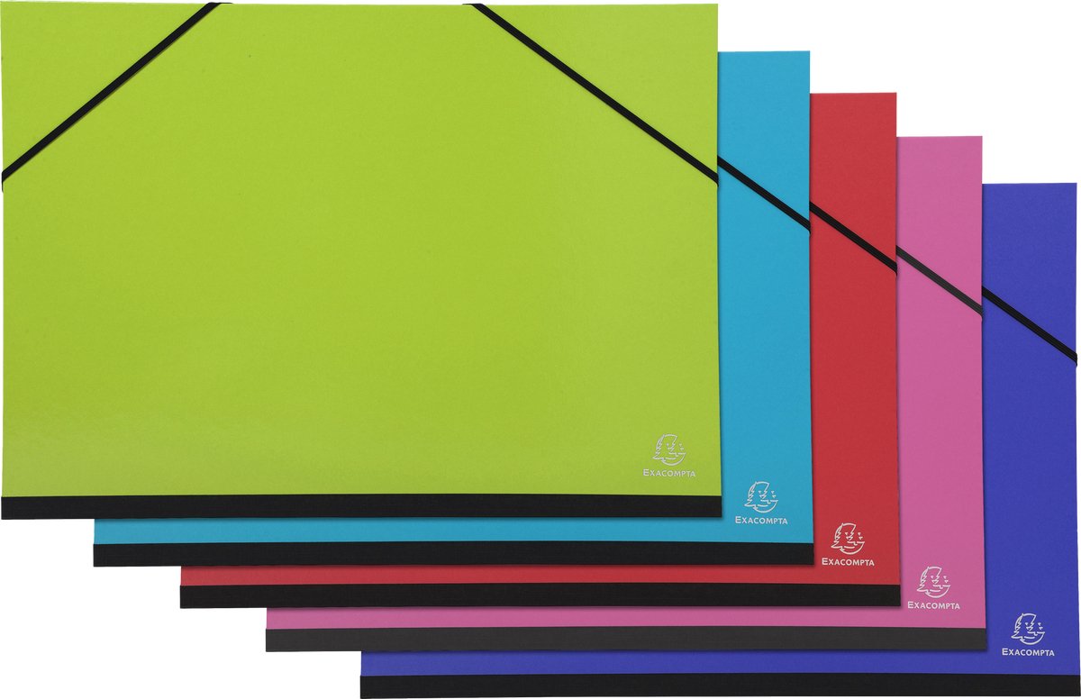 Exacompta 5x iderama® tekenmap met elastiek - 29,7x42cm voor a3 formaat - geassorteerd - 25729e