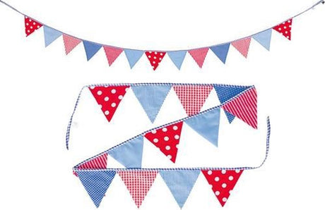 Goki katoenen vlaggenlijn blauw rood