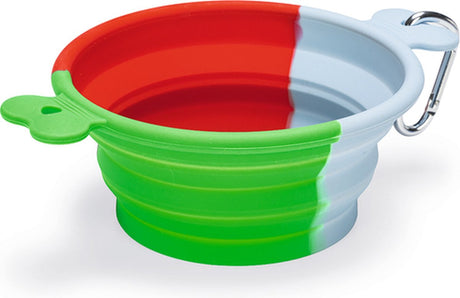 Beeztees rua - reisbak hond - silicone - groen - 750 ml one size