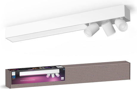 Philips hue centris - spot en plafondlamp - wit - gu10 en geïntegreerde led - 3 spots en ceiling - aanpasbaar wit en gekleurd licht - slimme verlichting