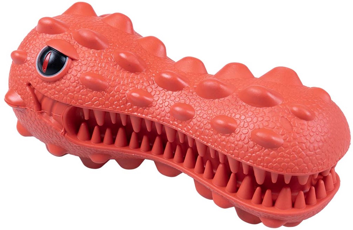 Duvo plus playtime kauwspeeltje griplay dinohoofd voor honden 16x7x7cm rood m