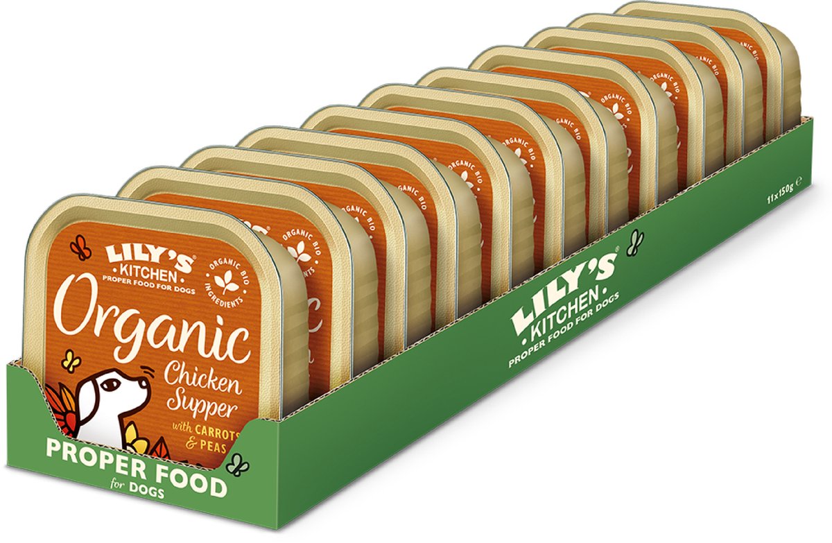 Lily's kitchen biologische pat� - hondenvoer nat - met kip - 11 x 150 g - nl-bio-01