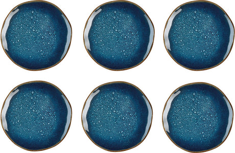 Medard de noblat - vertigo denim - dessertborden 21 cm - 6 delig - stoneware