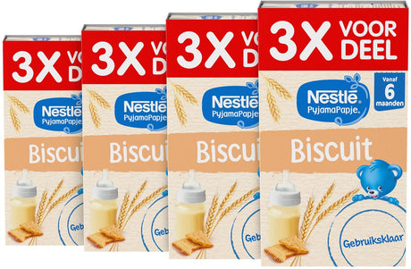 Nestlé pyjamapapje biscuit - babyvoeding 6+ maanden - gebruiksklaar - 4 stuks 3 x 250ml