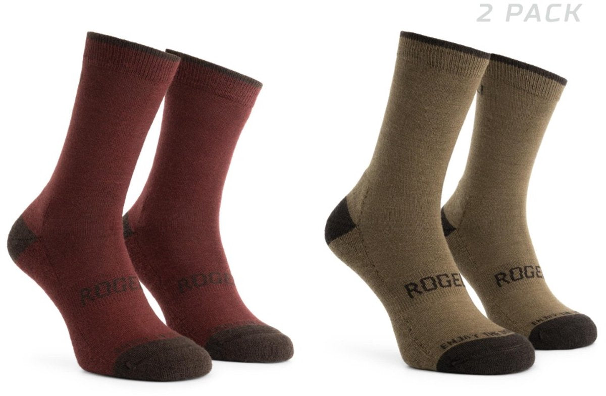 Rogelli merino wool fietssokken - 2-pack - bordeaux bruin - 44 47