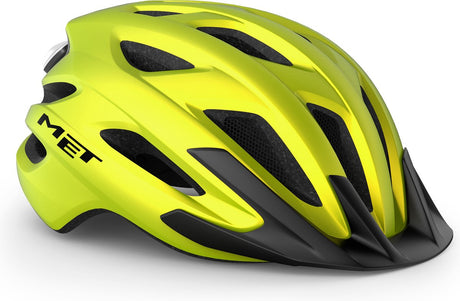 Met crossover fietshelm mannen vrouwen - stadsfietshelm volwassenen - maat m - lime yellow allic matt